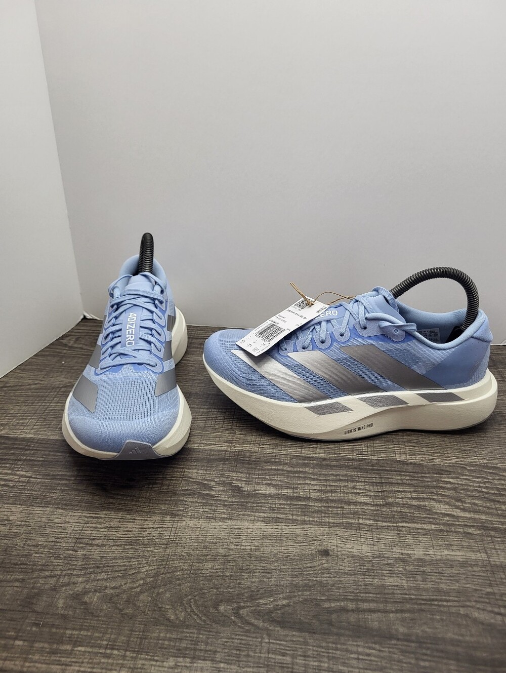 Adidas Adizero Evo SL Glow Blue Silver Metallic Womens Sz 6.5 Running Shoes New